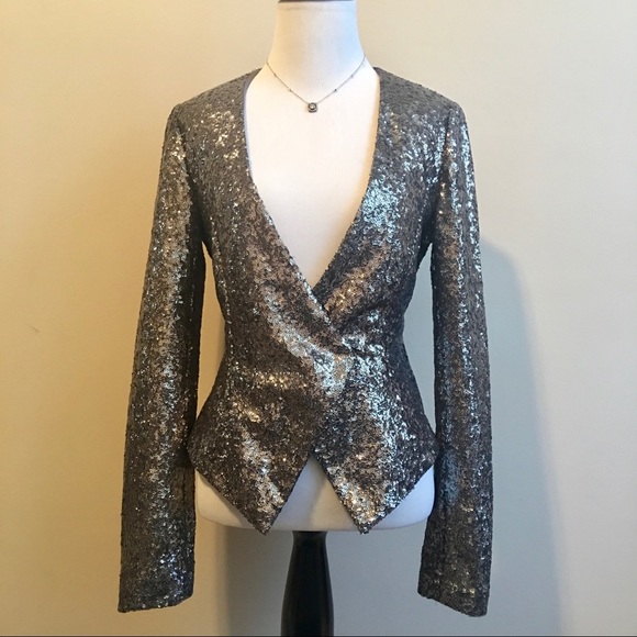 sequin peplum jacket
